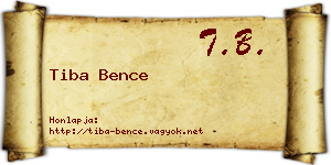 Tiba Bence névjegykártya