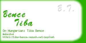 bence tiba business card